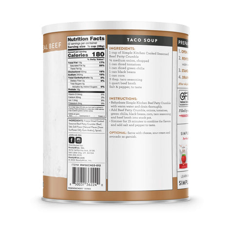 FD Beef Patty Crumbles 3 Ct Case - 22 Serving Cans