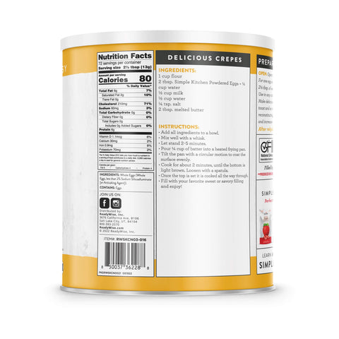 Powdered Eggs 3 Ct Case - 72 Serving Cans