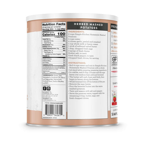 Mashed Potatoes 3 Ct Case - 45 Serving Cans