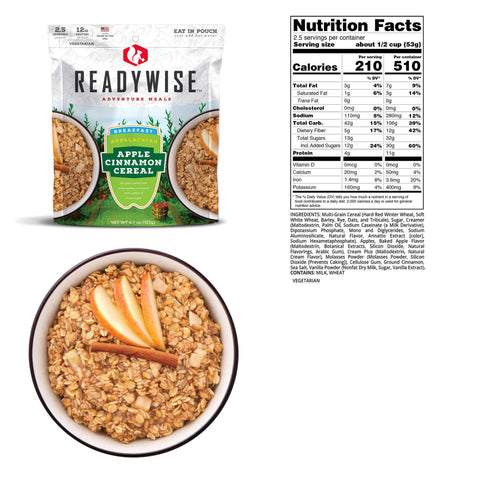 Readywise 50 case pack Appalachian Apple Cinnamon Cereal