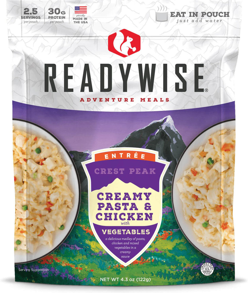 Readywise 50 case pack Crest Peak Creamy Pasta & Chicken