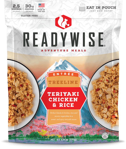Readywise 50 case pack Treeline Teriyaki Chicken & Rice